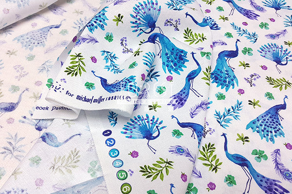 cotton - Peacock Park fabric - forest-fabric
