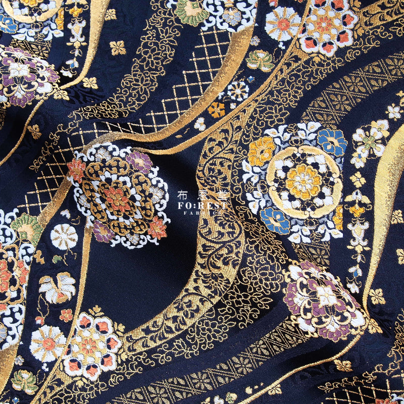 Gold Brocade - 吉祥華文 Auspicious KINRAN fabric - forestfabric 布恩堂