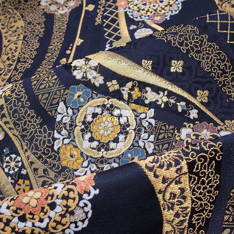 Gold Brocade - 吉祥華文 Auspicious KINRAN fabric - forestfabric 布恩堂