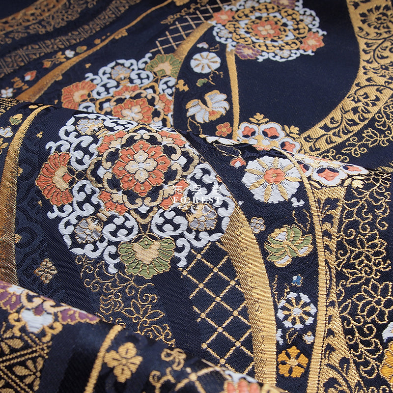 Gold Brocade - 吉祥華文 Auspicious KINRAN fabric - forestfabric 布恩堂