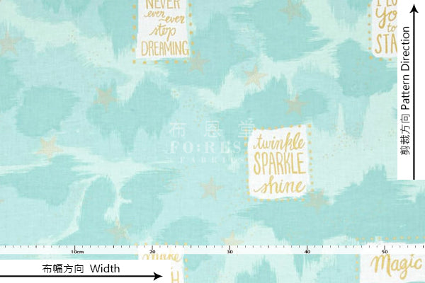 cotton - YOU ARE MAGIC with Cotton Metallic fabric - forest-fabric
