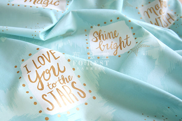 cotton - YOU ARE MAGIC with Cotton Metallic fabric - forest-fabric