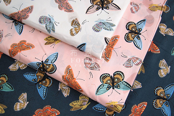 C+S - cotton lawn - Monarch fabric - forest-fabric