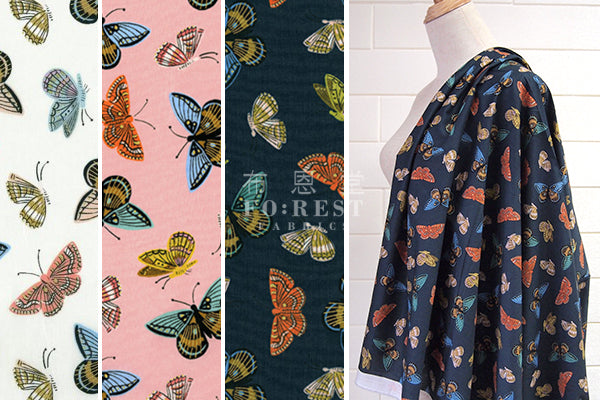 C+S - cotton lawn - Monarch fabric - forest-fabric