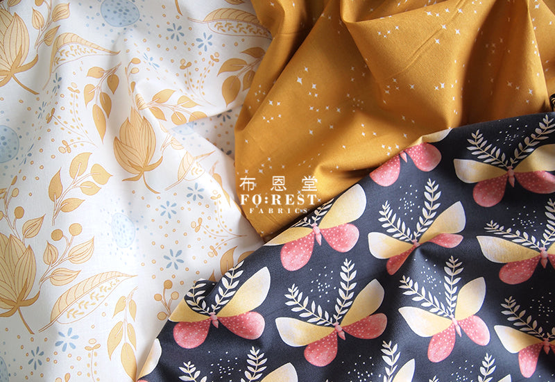 cotton - blossom Garden fabric yellow - forest-fabric