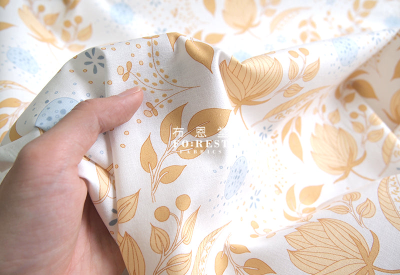 cotton - blossom Garden fabric yellow - forest-fabric