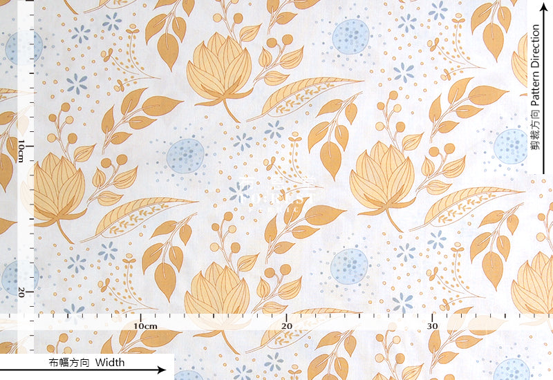 cotton - blossom Garden fabric yellow - forest-fabric