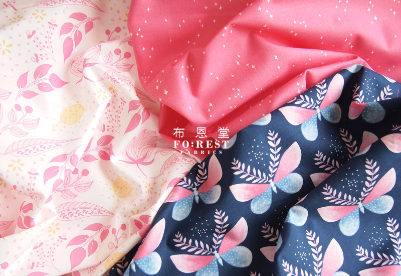 cotton - blossom Garden fabric Pink - forest-fabric