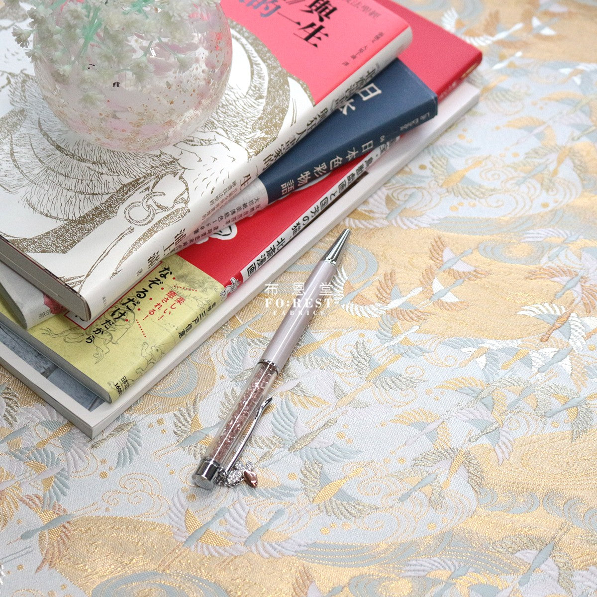 Gold Brocade - In the sky 雲中鳥 fabric SLIVER - forestfabric 布恩堂