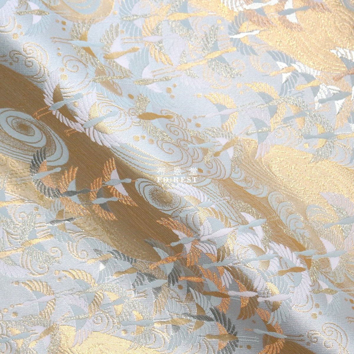 Gold Brocade - In the sky 雲中鳥 fabric SLIVER - forestfabric 布恩堂
