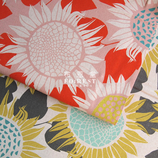 C+S - Linen Canvas - Sunflowers fabric - forest-fabric