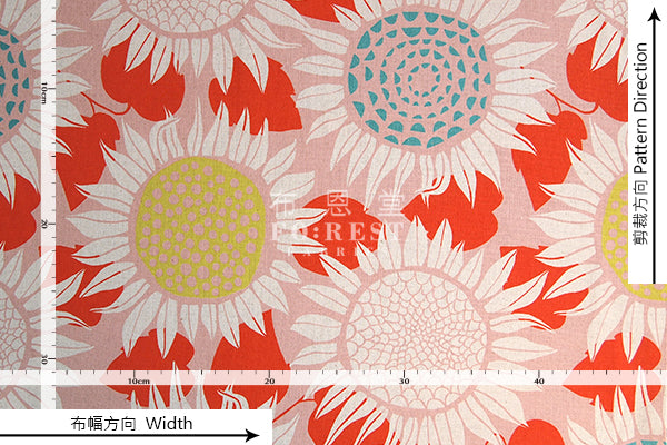 C+S - Linen Canvas - Sunflowers fabric - forest-fabric