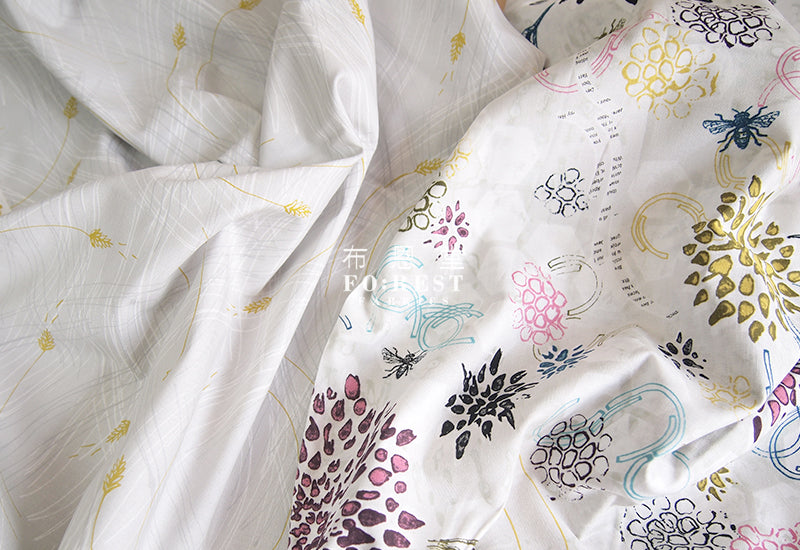 cotton - Timothy grass Yellow - forest-fabric