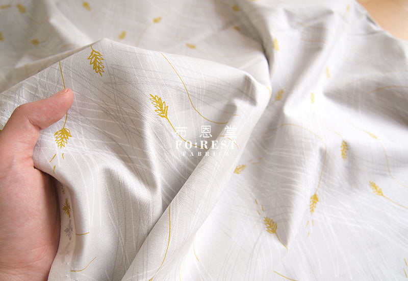 cotton - Timothy grass Yellow - forest-fabric