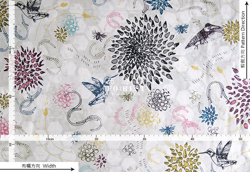 cotton - Timothy grass Yellow - forest-fabric