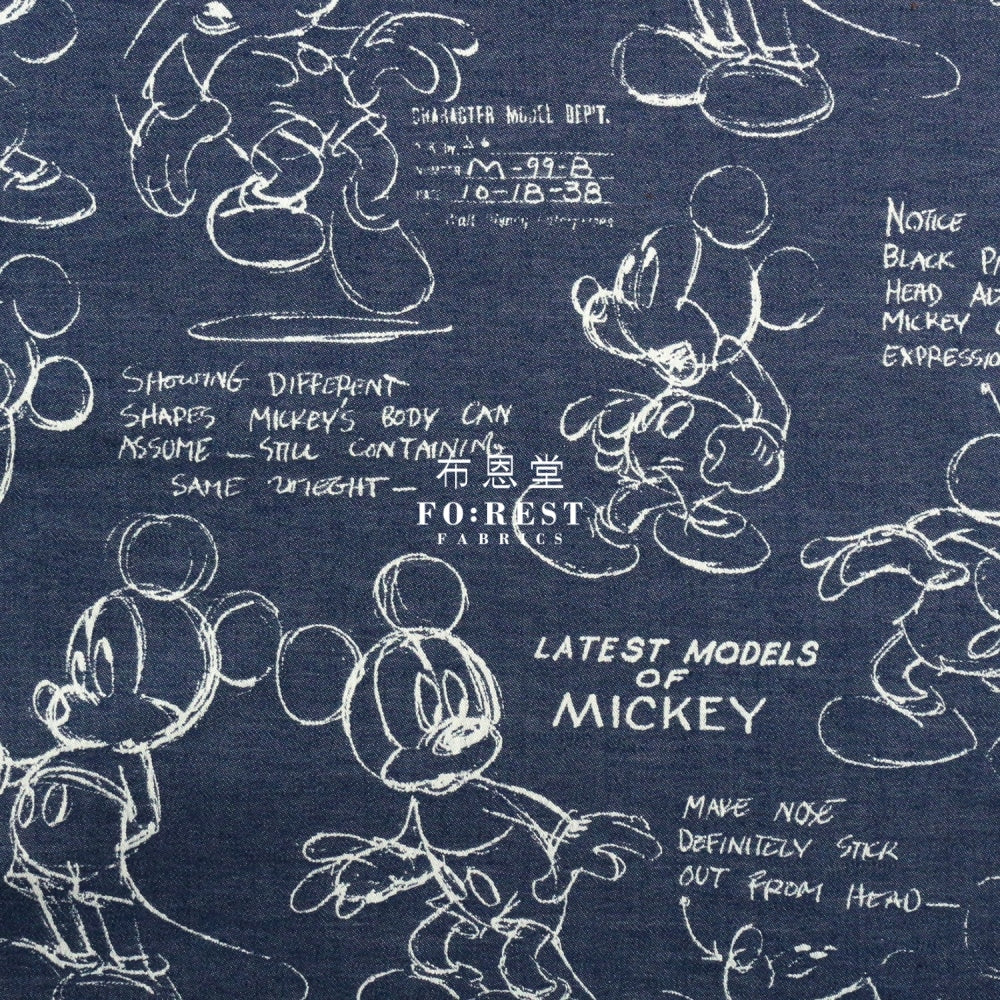 - Mickey Fabric Navy (Member) Cotton