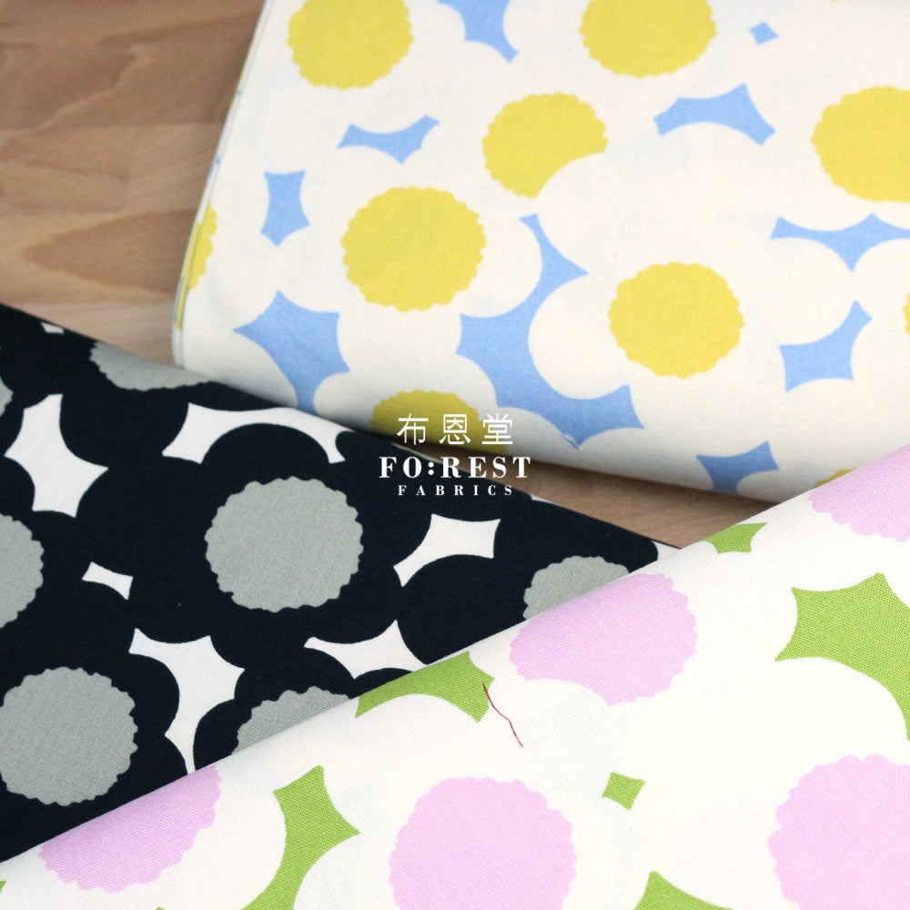 Canvas - Flower Fabric Black Cotton Linen Canvas