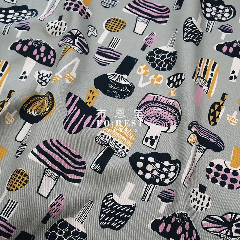 Canvas - Mushroom Fabric A Gray Cotton Linen Canvas