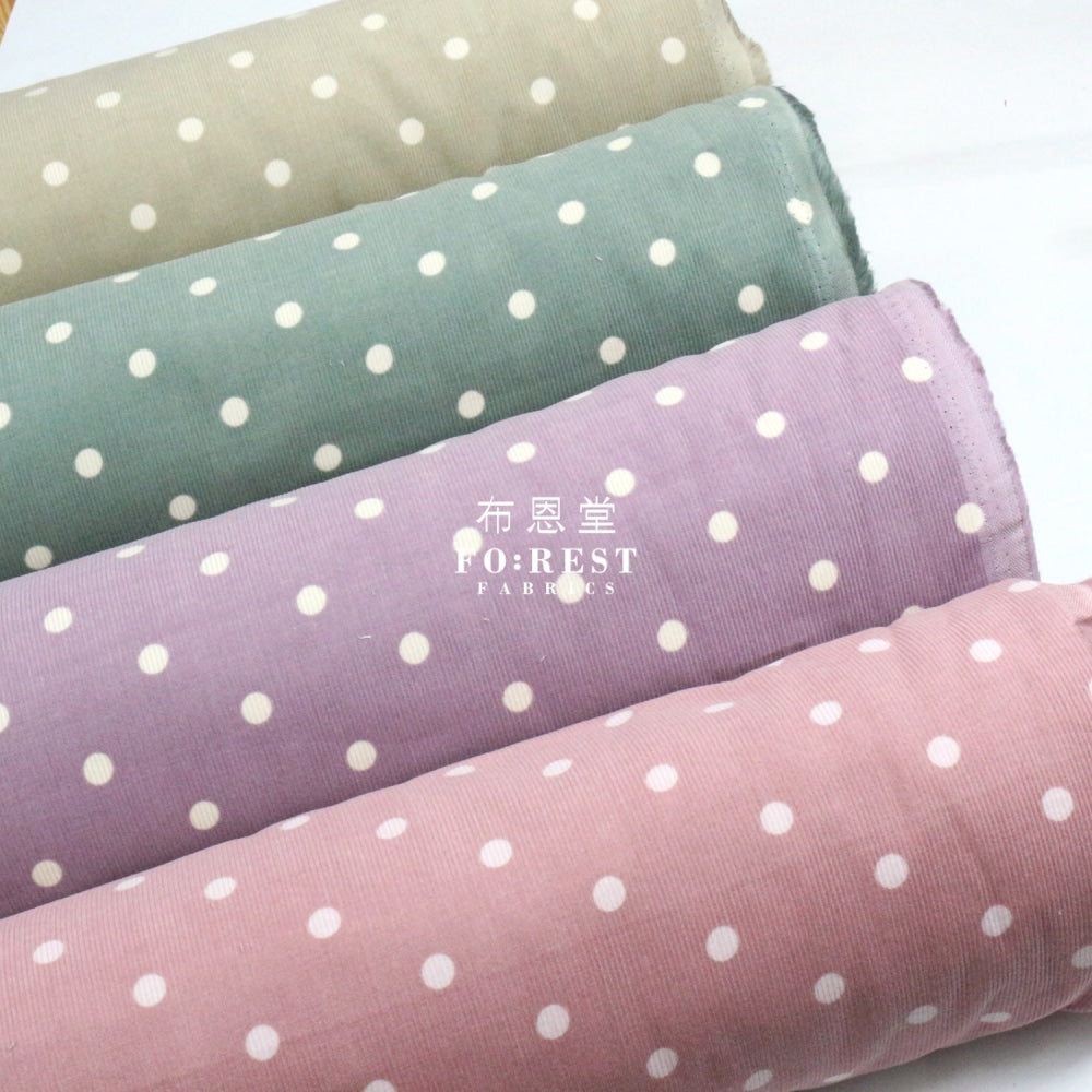 Corduroy - Dot Fabric Darkpink 100%Brushed Cotton