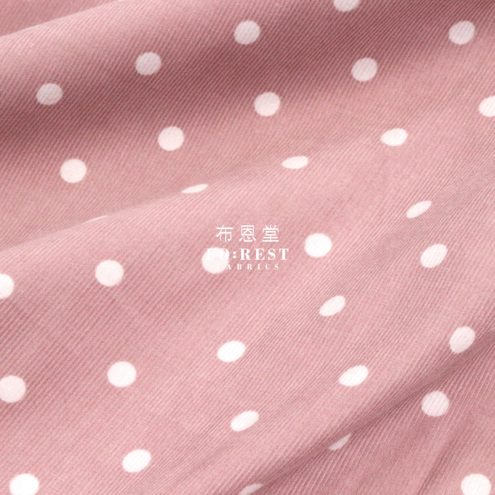 Corduroy - Dot Fabric Darkpink 100%Brushed Cotton