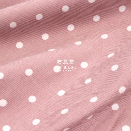 Corduroy - Dot Fabric Darkpink 100%Brushed Cotton