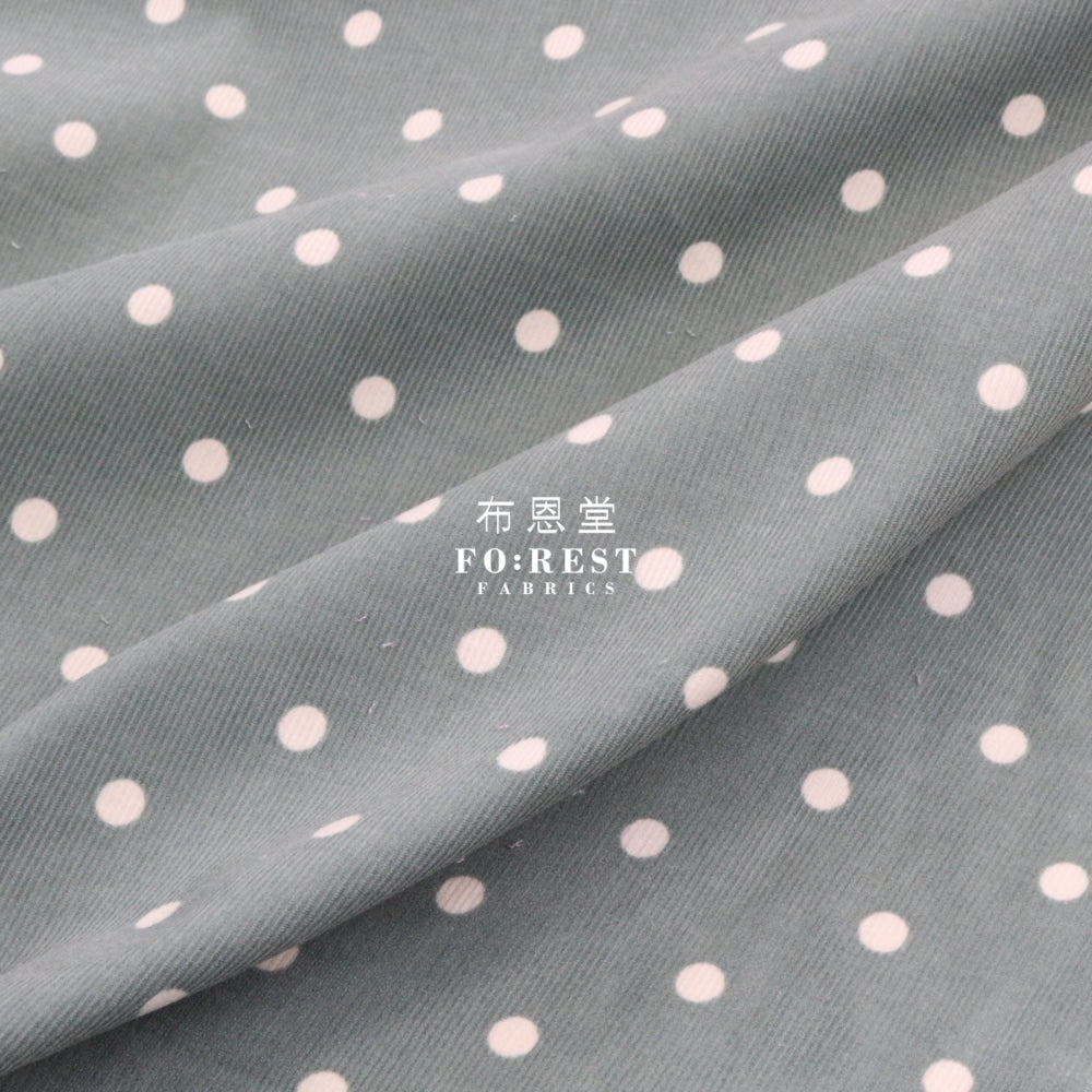 Corduroy - Dot Fabric Green 100%Brushed Cotton