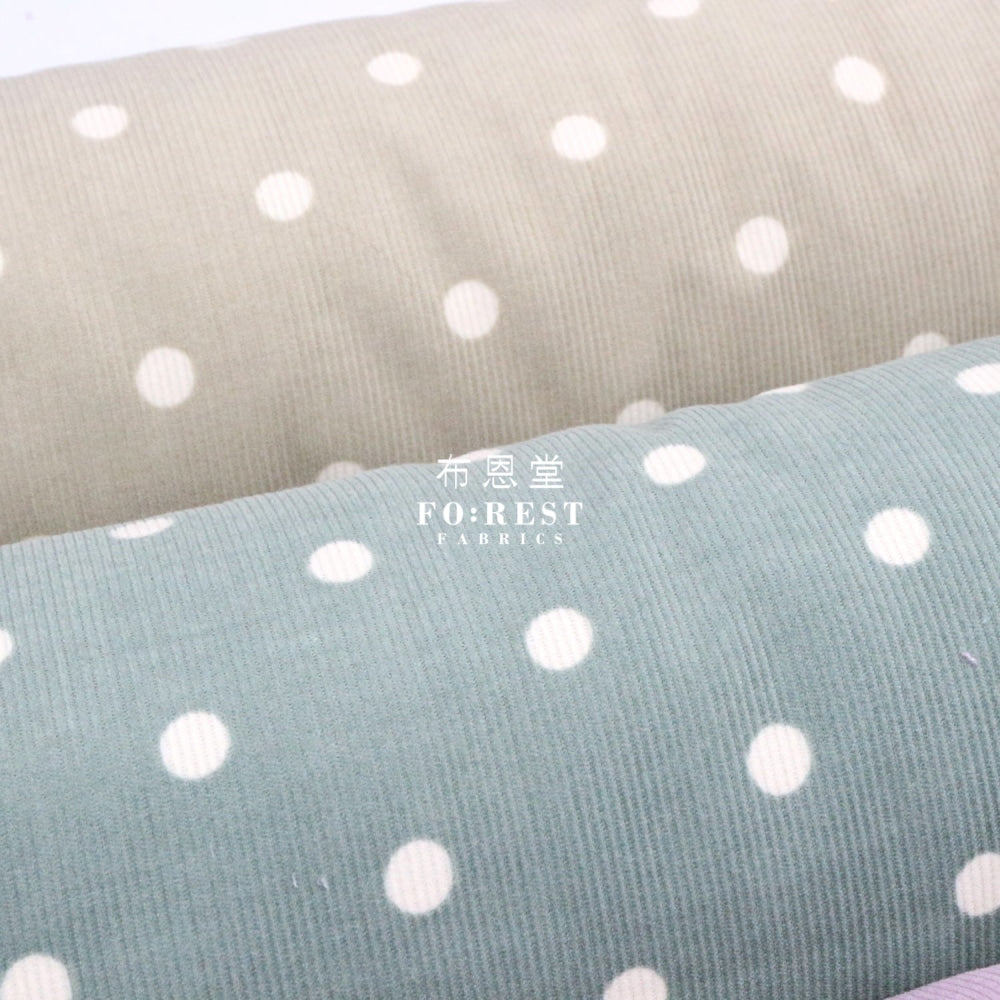 Corduroy - Dot Fabric Green 100%Brushed Cotton