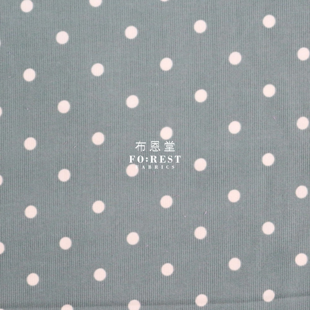 Corduroy - Dot Fabric Green 100%Brushed Cotton
