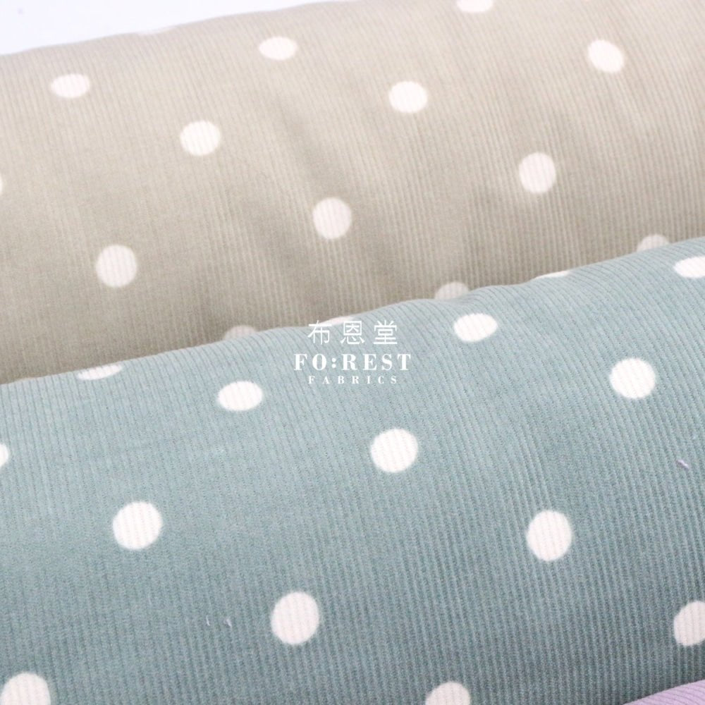 Corduroy - Dot fabric Green 燈芯絨 - FO:REST Fabric 布恩堂Liberty fabrictana lawnjapanese fabricykk zipper