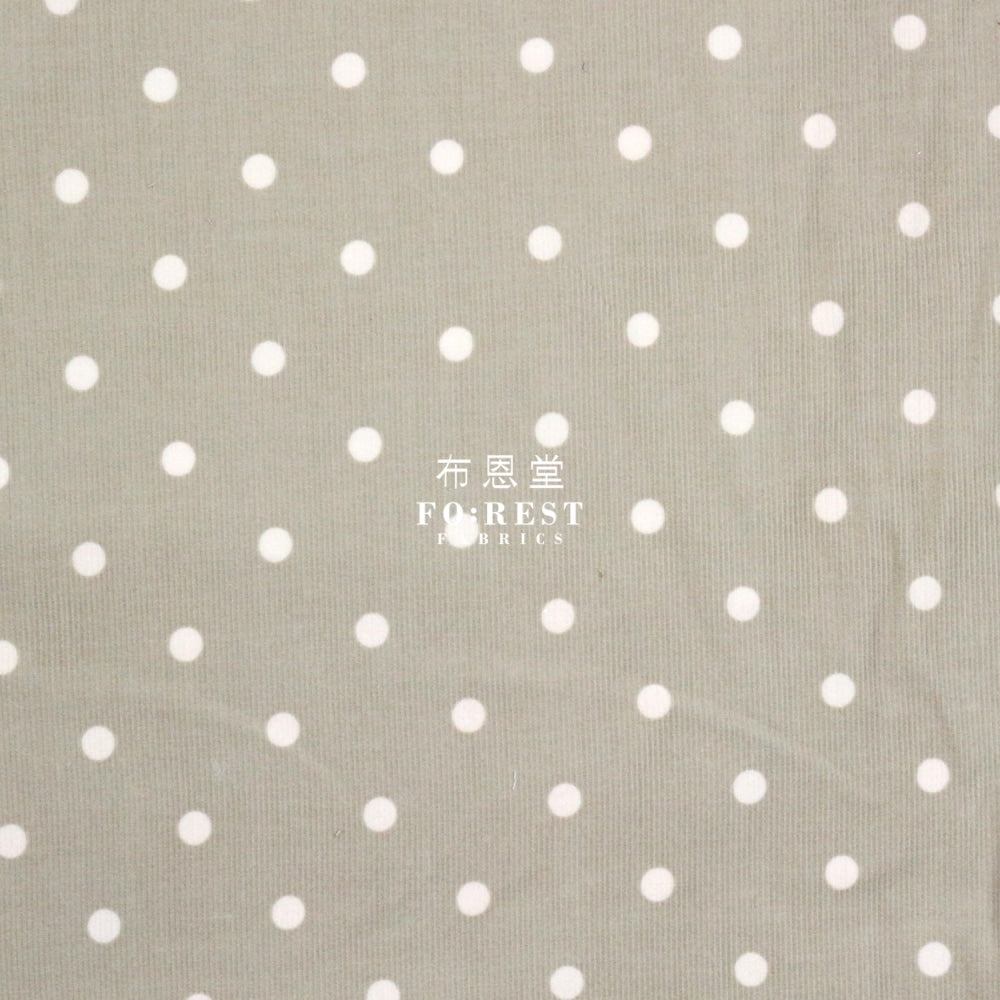Corduroy - Dot Fabric Lt.green 100%Brushed Cotton