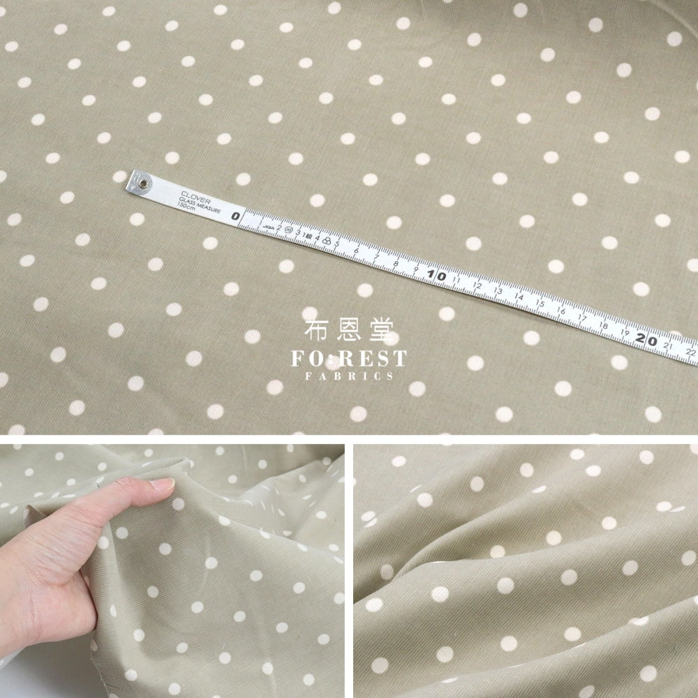 Corduroy - Dot Fabric Lt.green 100%Brushed Cotton