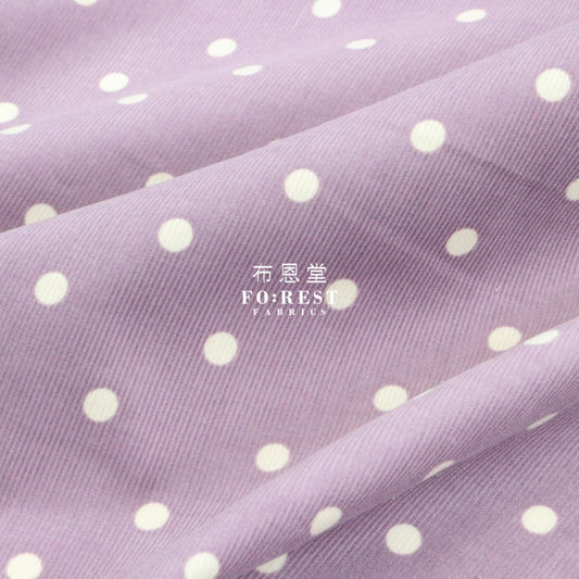 Corduroy - Dot Fabric Purple 100%Brushed Cotton