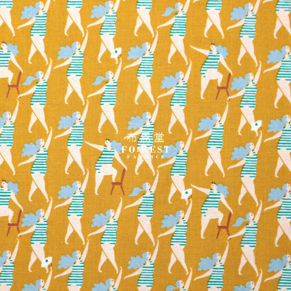 Cotton - Action Chair Dance Fabric Mustard
