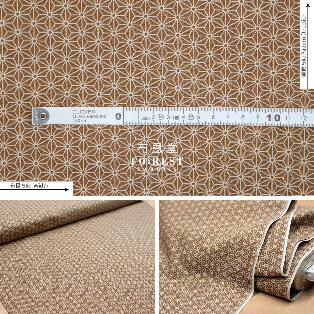 Cotton - Asanoha Khaki Fabric