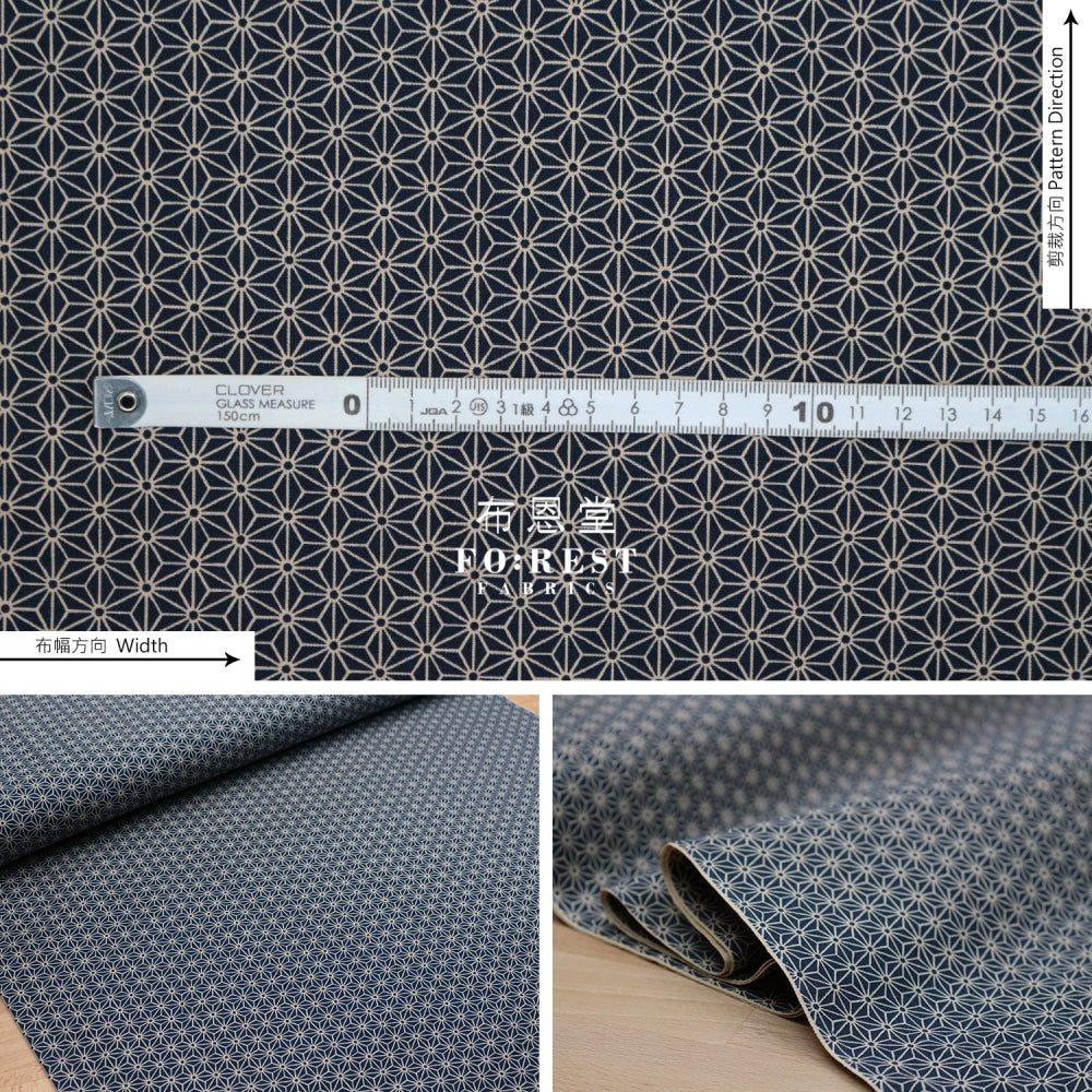 Cotton - Asanoha Navy Fabric
