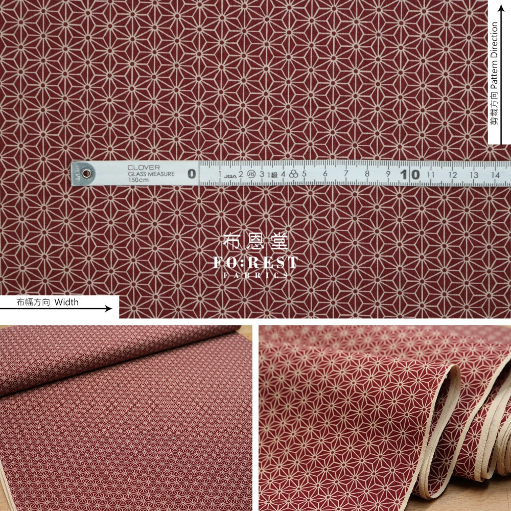 Cotton - Asanoha Wine Fabric