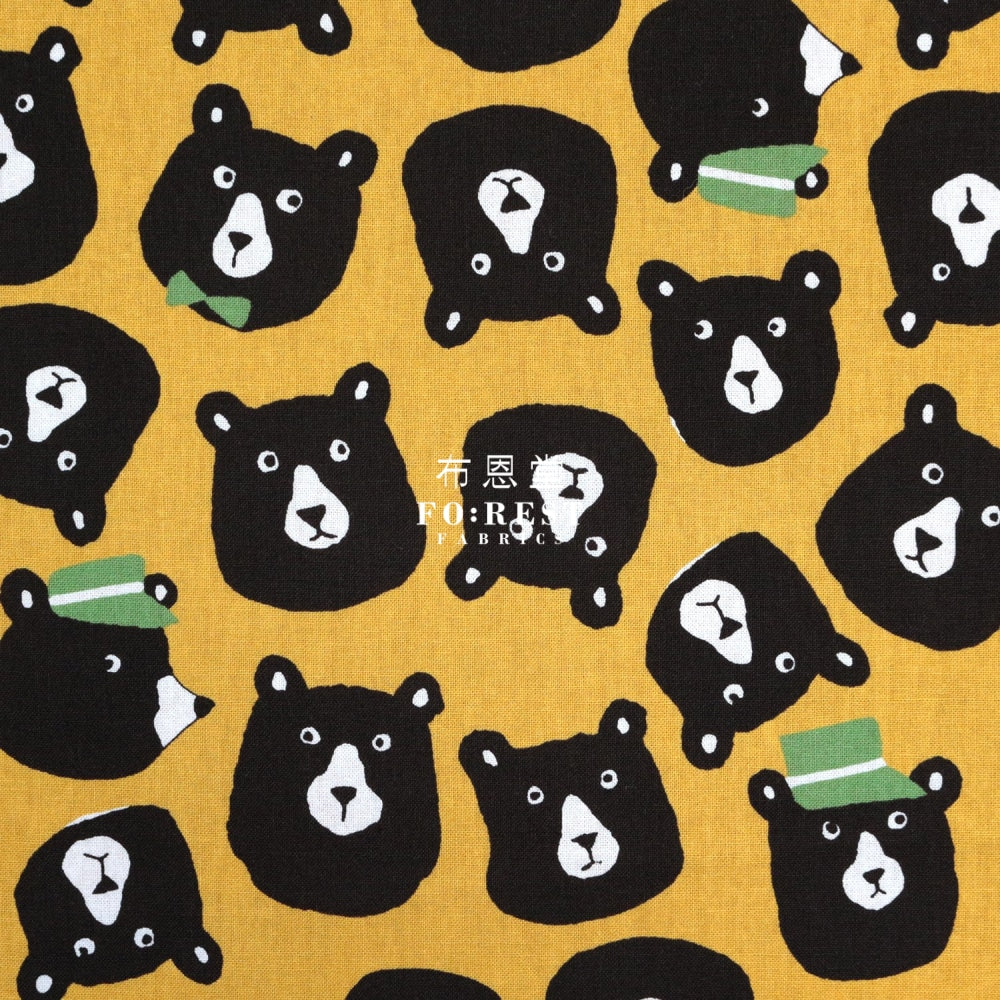 Cotton - Bear Fabric Mustard