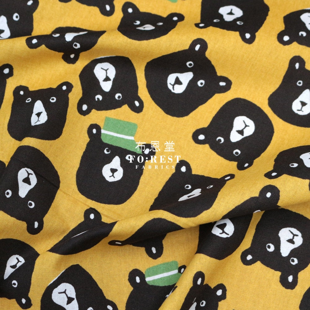 Cotton - Bear Fabric Mustard