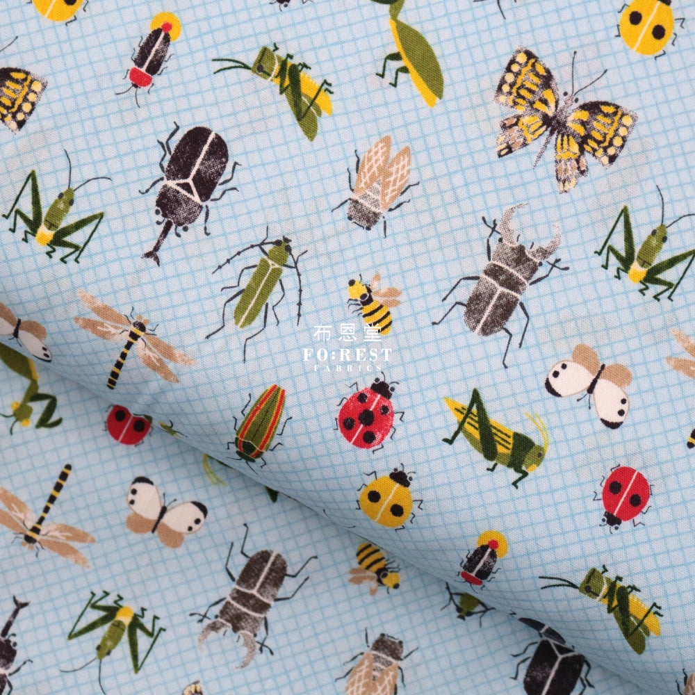 Cotton - Beetle Fabric Lt.blue Cotton