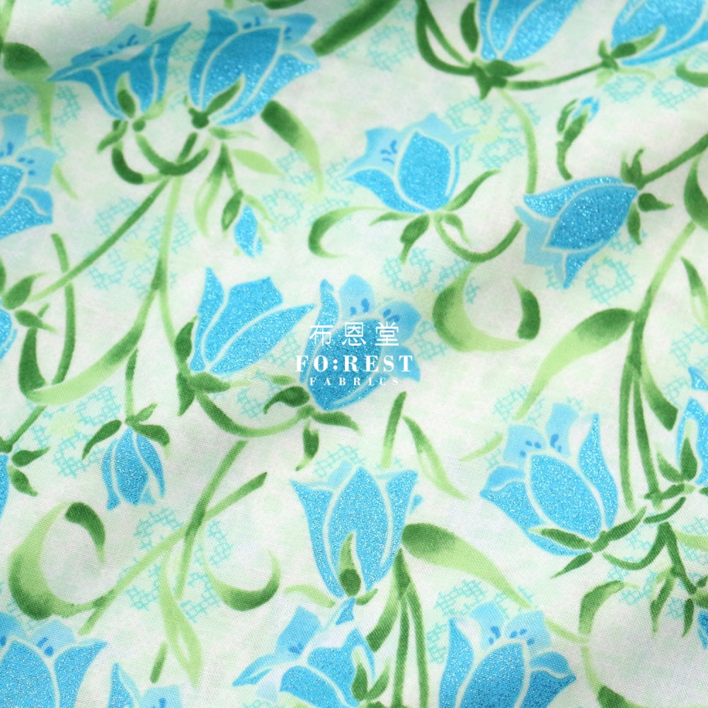 Cotton - Brilliant Blooms Flower Green