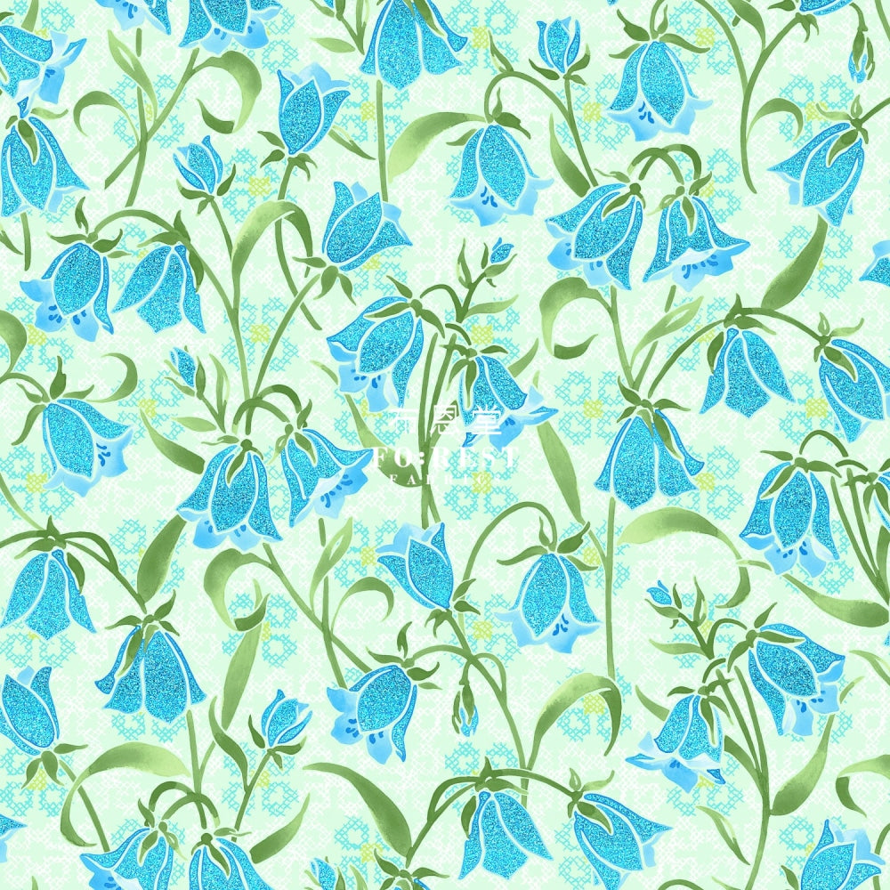 Cotton - Brilliant Blooms Flower Green