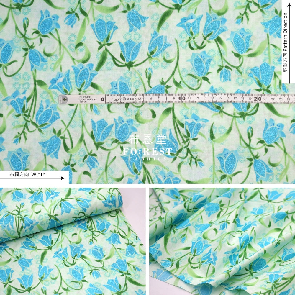 Cotton - Brilliant Blooms Flower Green