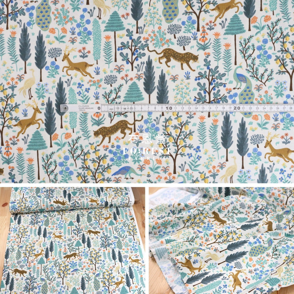 Cotton - Camont Menagerie Cream Metallic Fabric