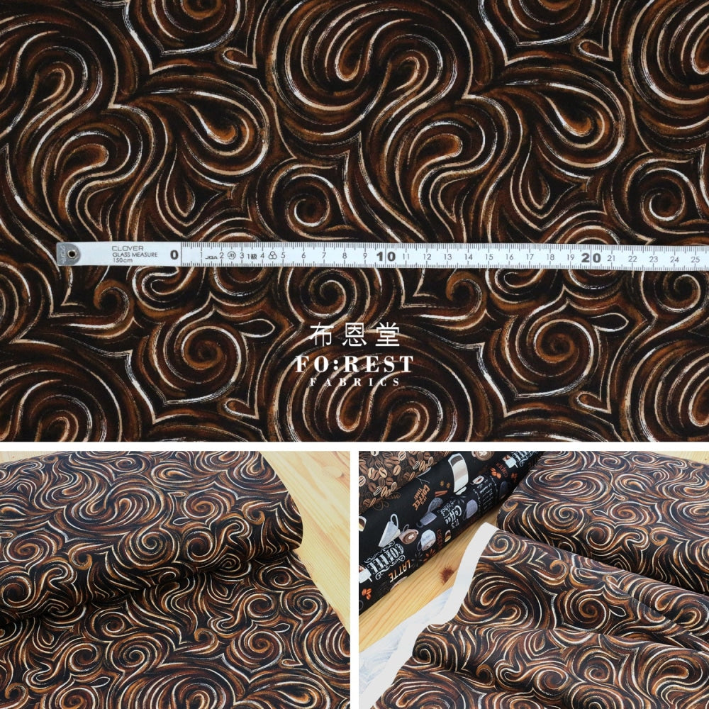 Cotton - Coffee Swirls Espresso Fabric