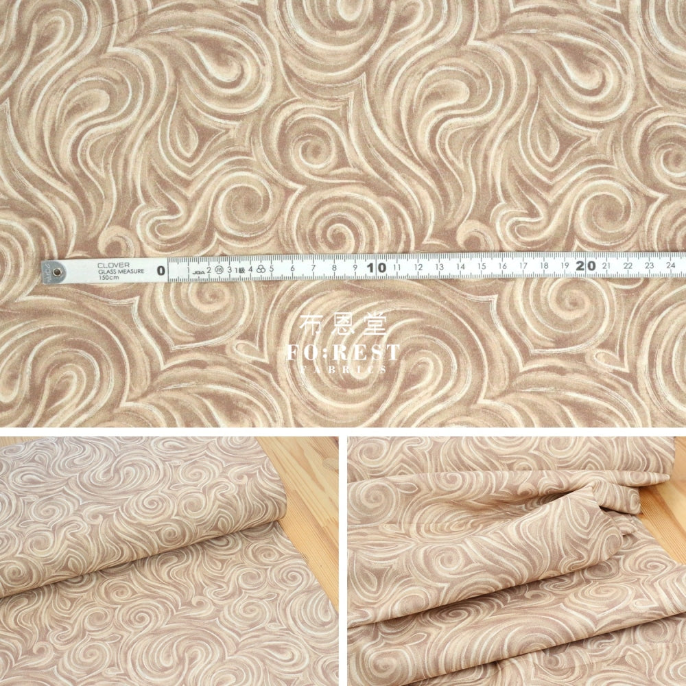 Cotton - Coffee Swirls Latte Fabric