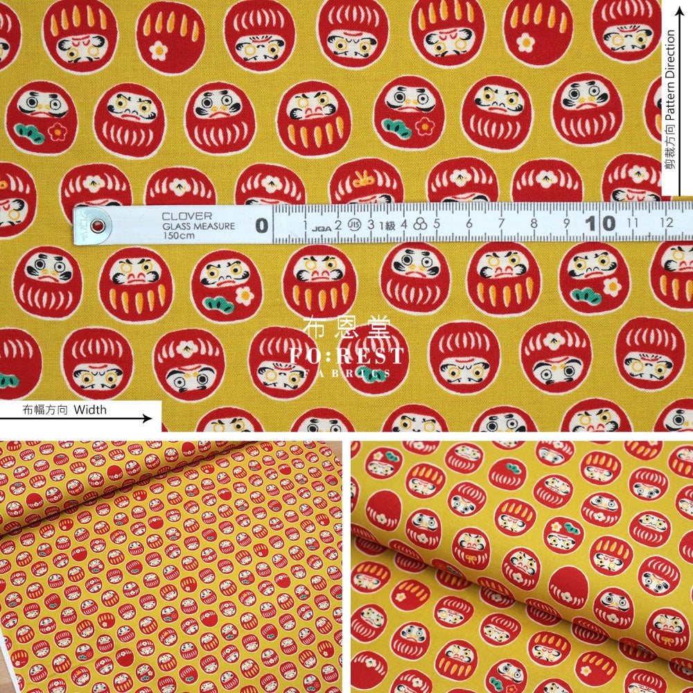 Cotton - Daruma Fabric Yellow Cotton