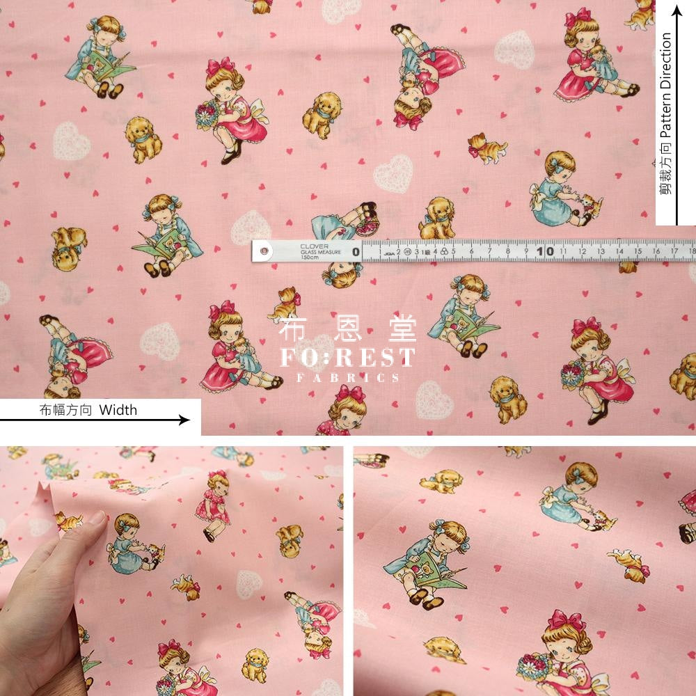 Cotton - Dear Little World Girls And Friends Fabric