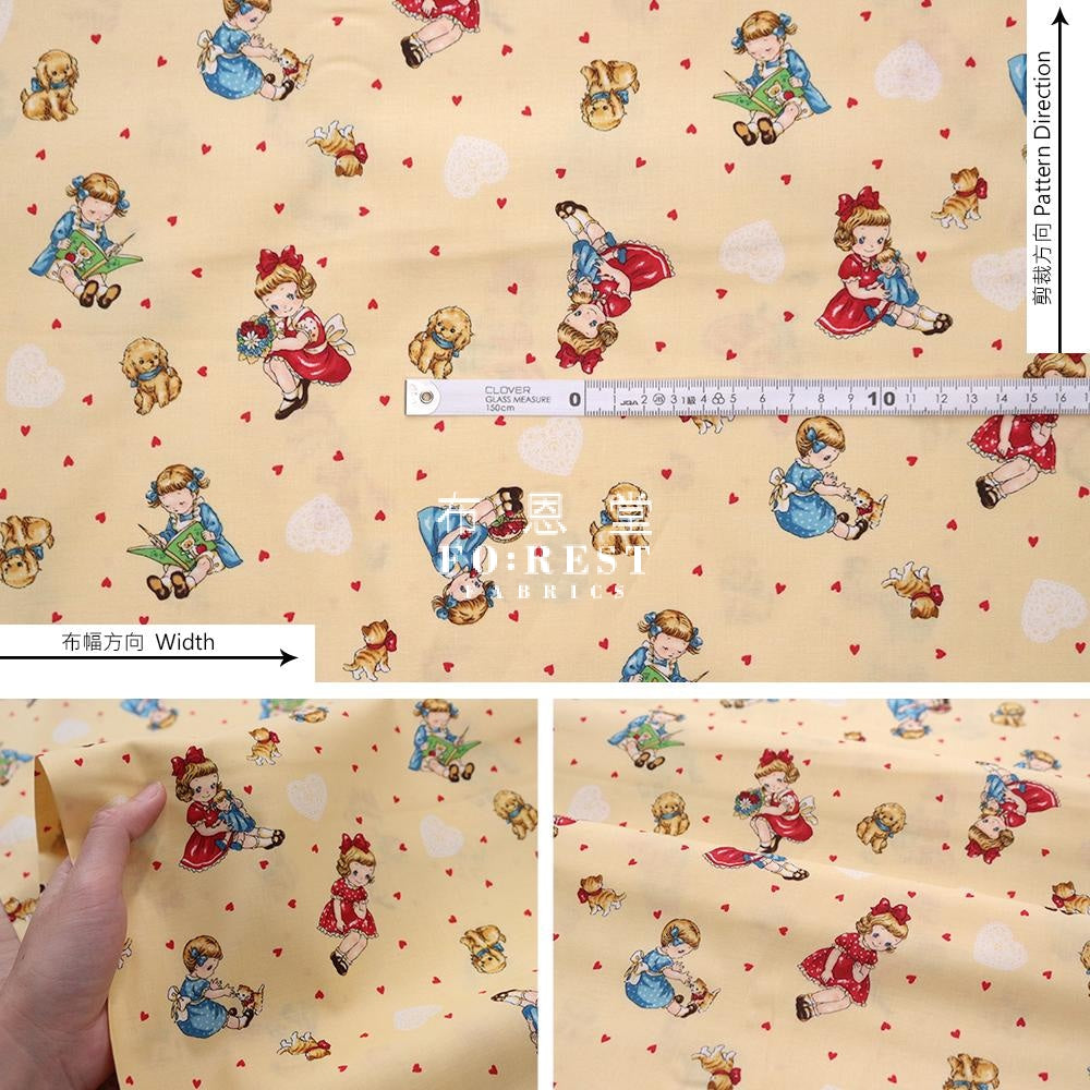 Cotton - Dear Little World Girls And Friends Fabric