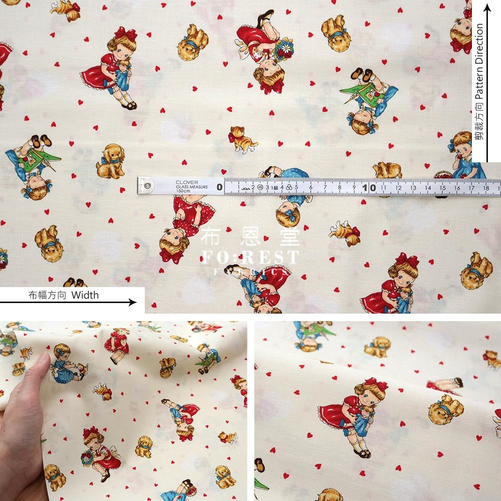 Cotton - Dear Little World Girls And Friends Fabric