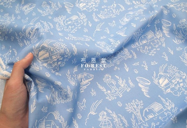 cotton - Dorothys Journey Wildflowers Mint fabric - forest-fabric